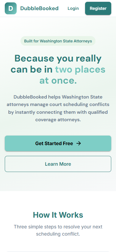 DubbleBooked product on a phone